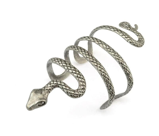 Ancient silver snake-shaped bangle