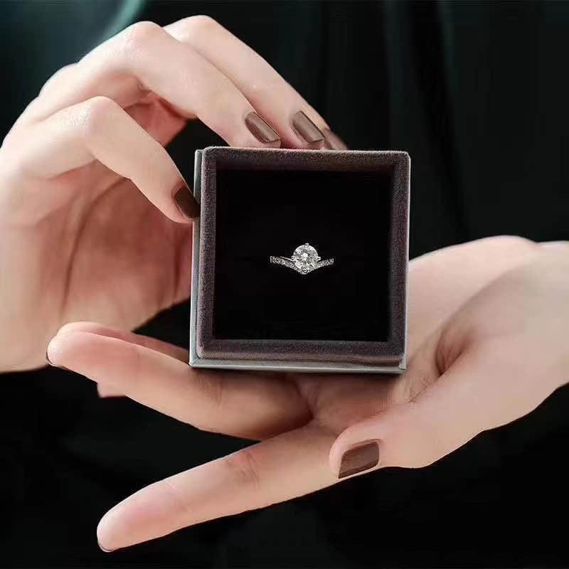 1 Carat Princess Crown Moissanite Diamond Ring
