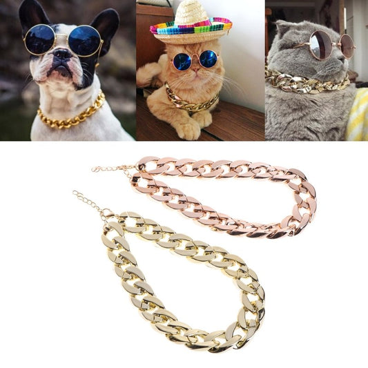 HipHop Thick Gold Chain Collar For Dogs