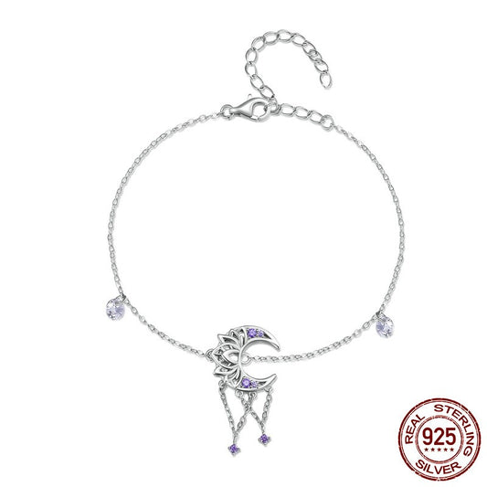 Half Moon Dreamcatcher Bracelet in Sterling Silver For Woman