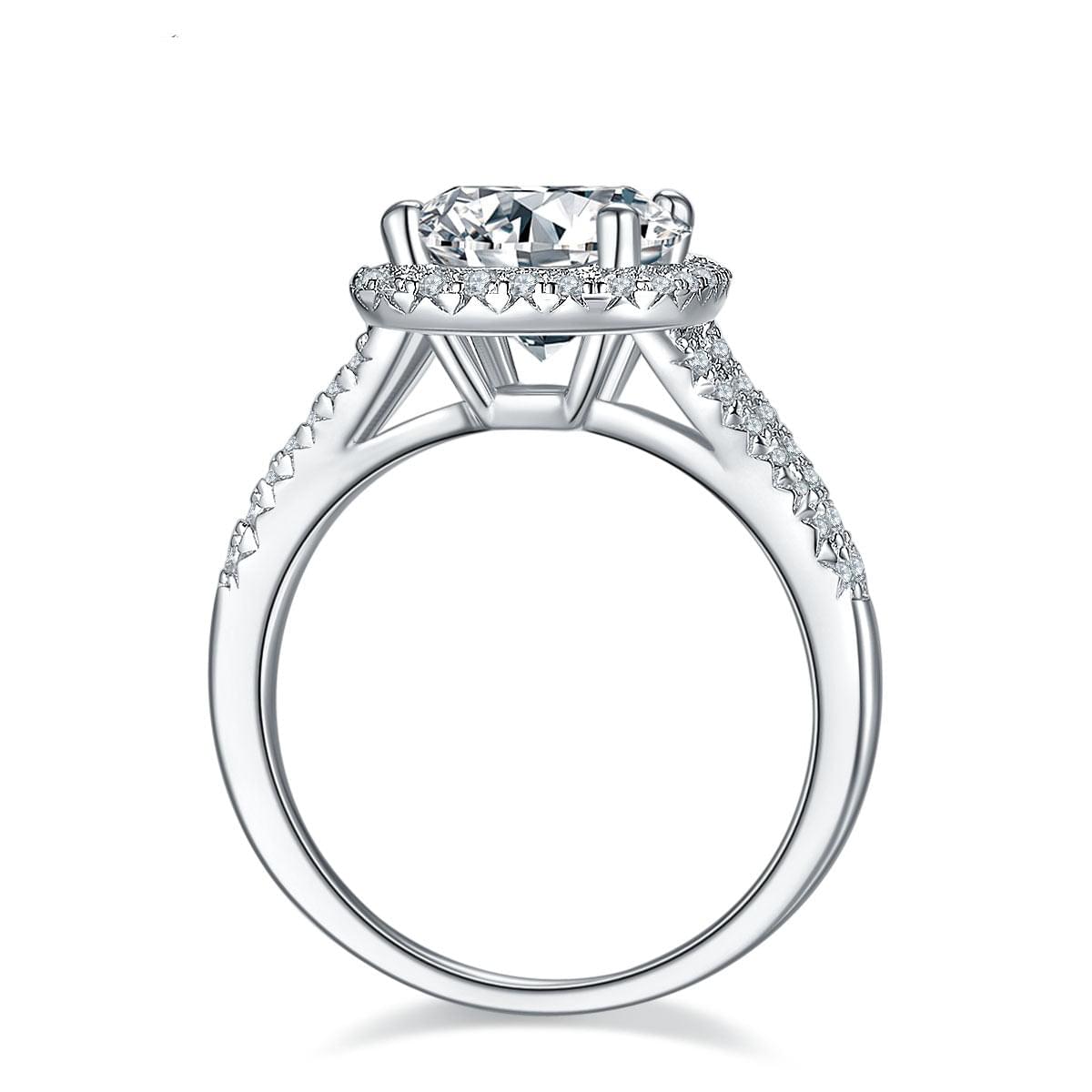 3 Carat  Queen VI Silver Plated White Gold Moissanite Ring