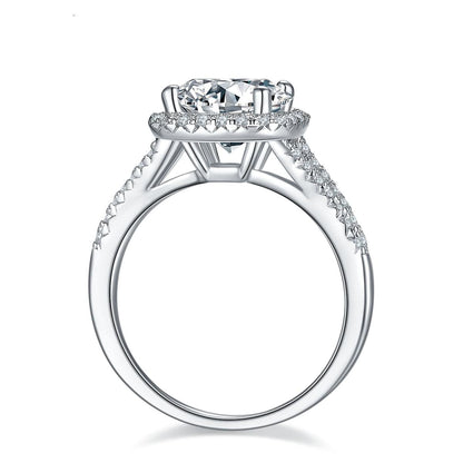 3 Carat  Queen VI Silver Plated White Gold Moissanite Ring