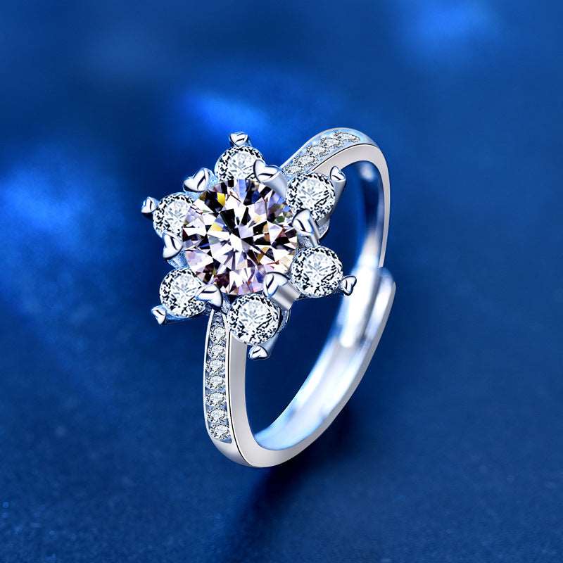 Snowflake Moissanite 925 Sterling Silver Ring