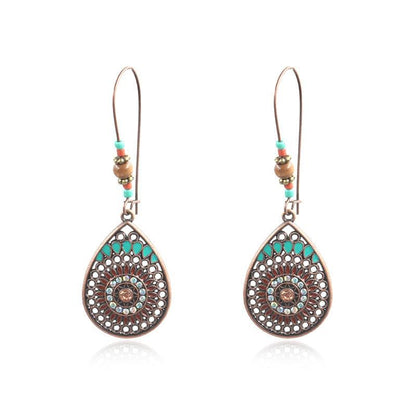 Bohemian Geometric leaf Tassel Earrings