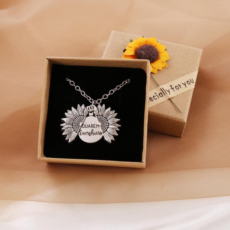 "You Are My Sunshine" Sunflower Necklace