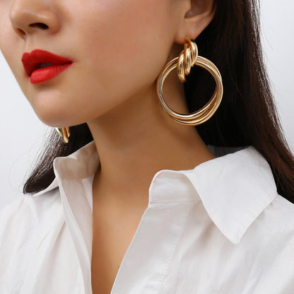 Twisted Knot Alloy hoop earrings for Woman