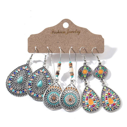 Set of 3 Bohemian Ethnic Style Tassel Earring