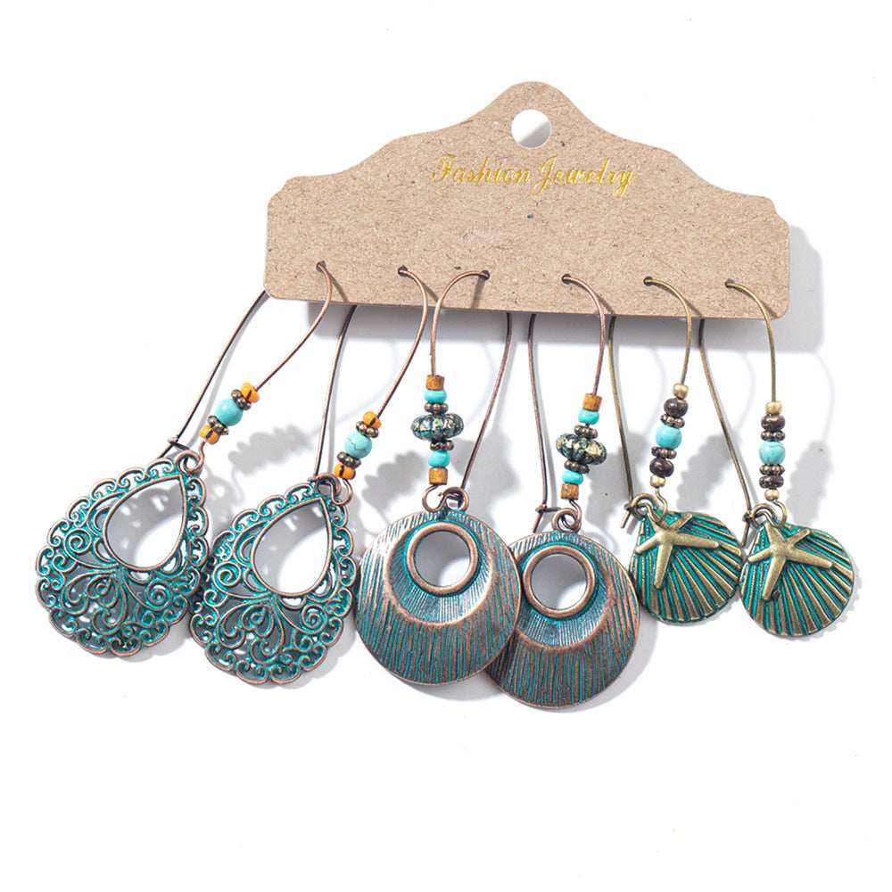 Set of 3 Bohemian Ethnic Style Tassel Earring