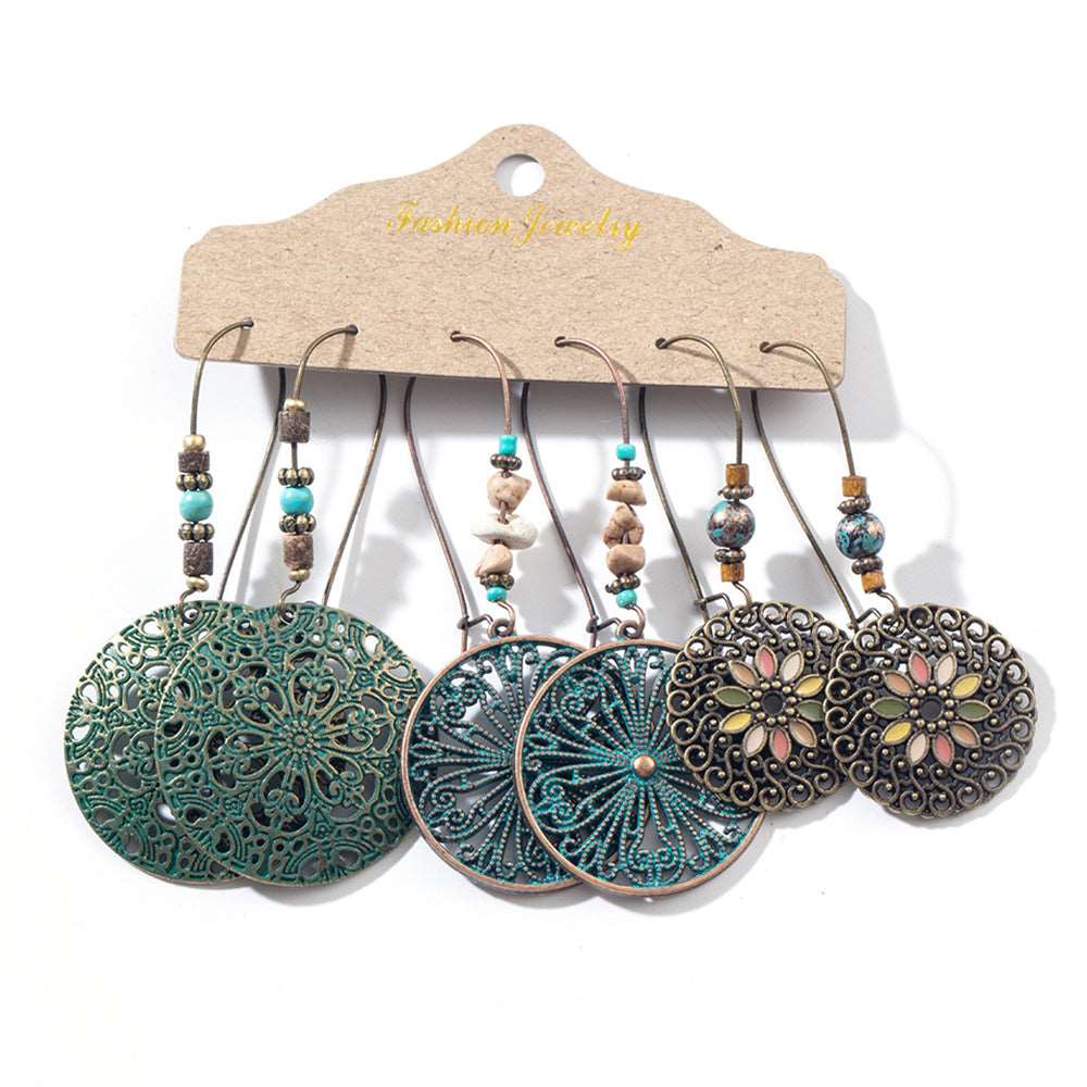 Set of 3 Bohemian Ethnic Style Tassel Earring