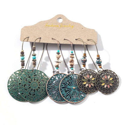 Set of 3 Bohemian Ethnic Style Tassel Earring