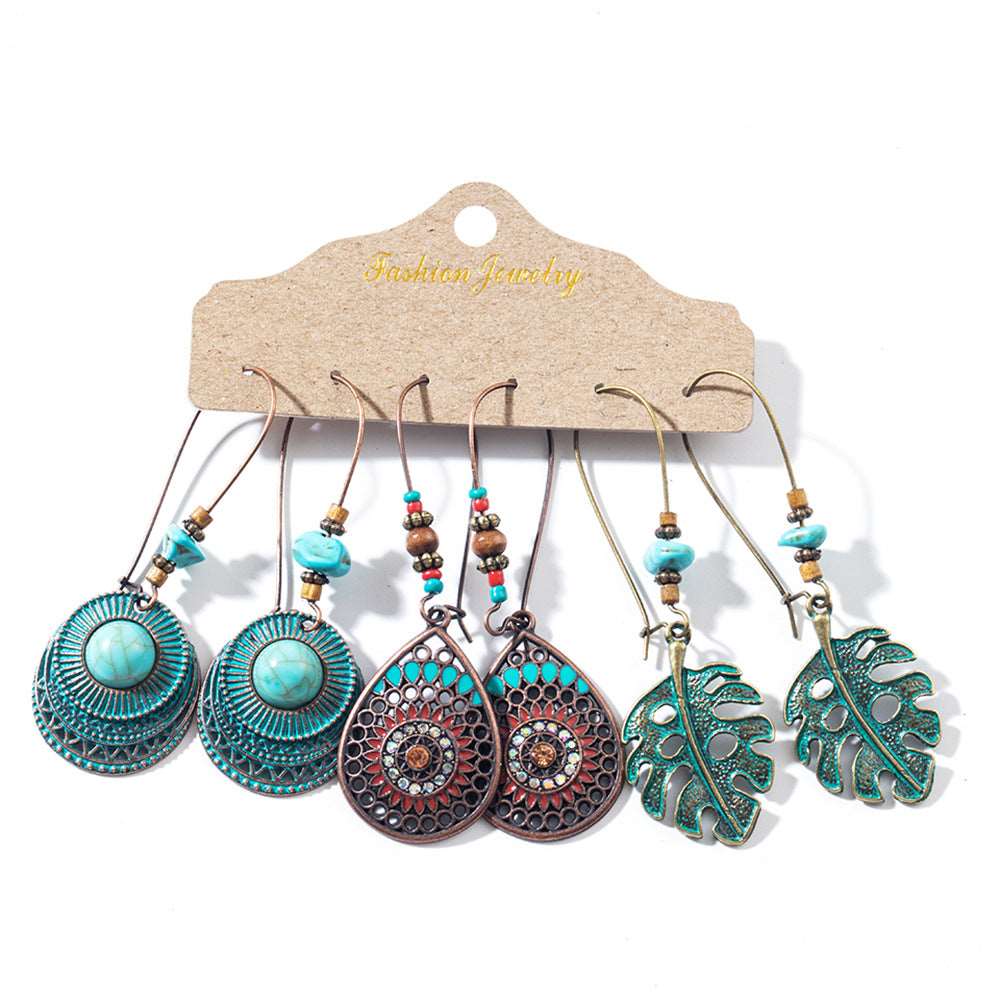 Set of 3 Bohemian Ethnic Style Tassel Earring