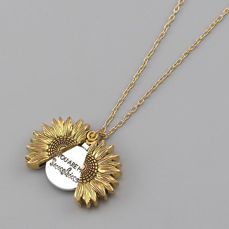 "You Are My Sunshine" Sunflower Necklace