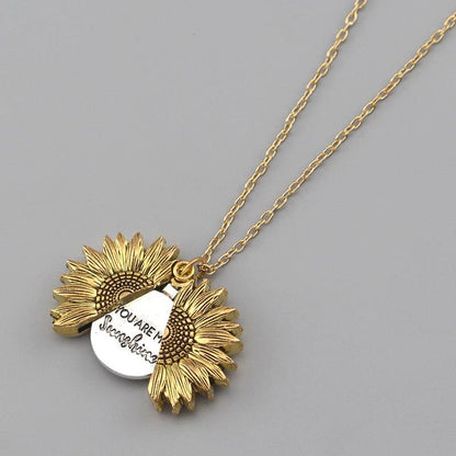 "You Are My Sunshine" Sunflower Necklace