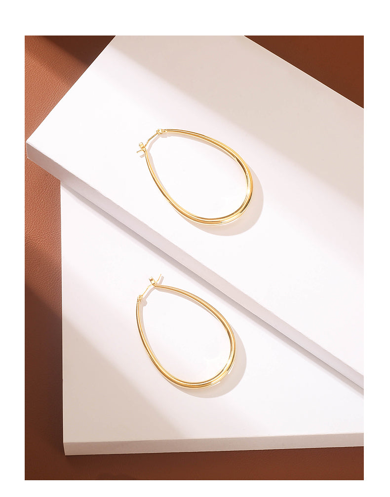 Big Hoop 14k Gold Plated In Serling Silver  Big Hoop Earrings For Woman
