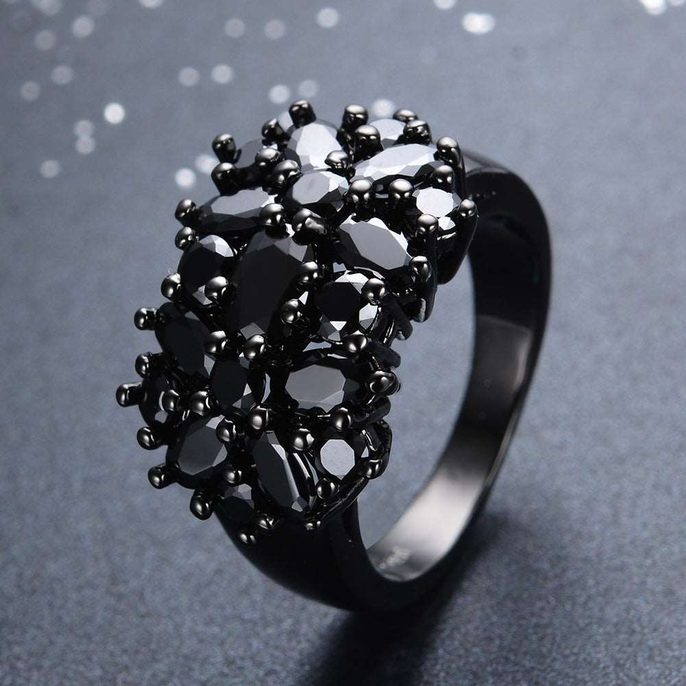 Edgy Antique Black zircon ring