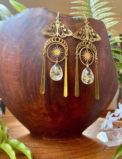 Bohemian Oleoresin Crystal Drop Tassel Earrings