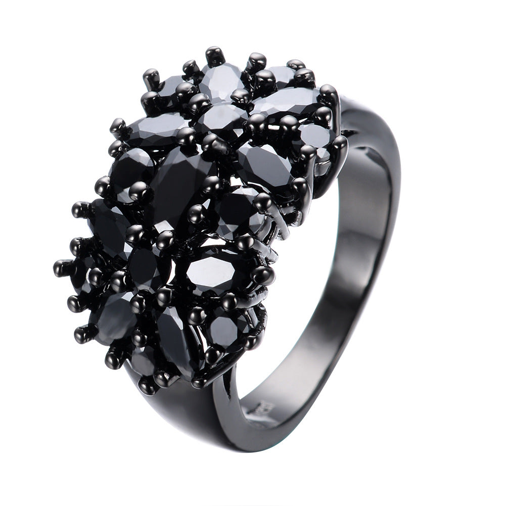 Edgy Antique Black zircon ring