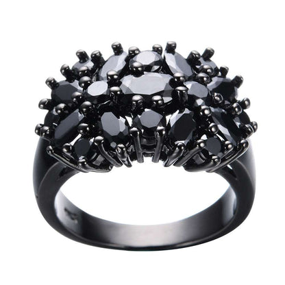 Edgy Antique Black zircon ring