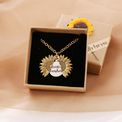 "You Are My Sunshine" Sunflower Necklace