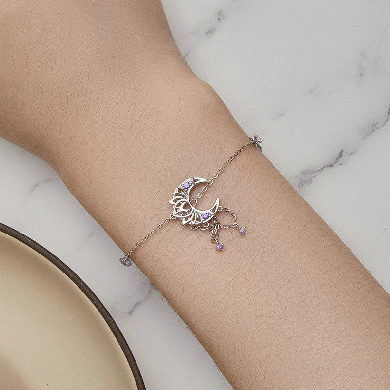 Half Moon Dreamcatcher Bracelet in Sterling Silver For Woman