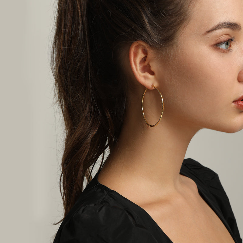 Big Hoop 14k Gold Plated In Serling Silver  Big Hoop Earrings For Woman