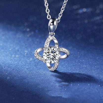 Clover Sterling Silver Moissanite Necklace