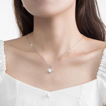 Clover Sterling Silver Moissanite Necklace