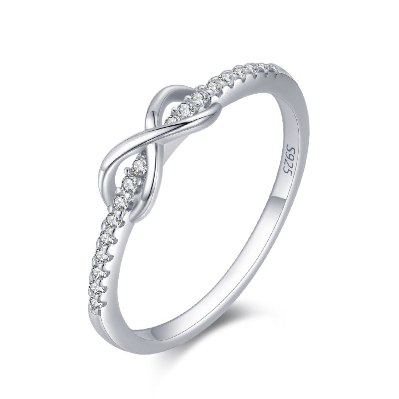 S925 Silver Infinity Knot Ring in Sterling silver in Various Sizes