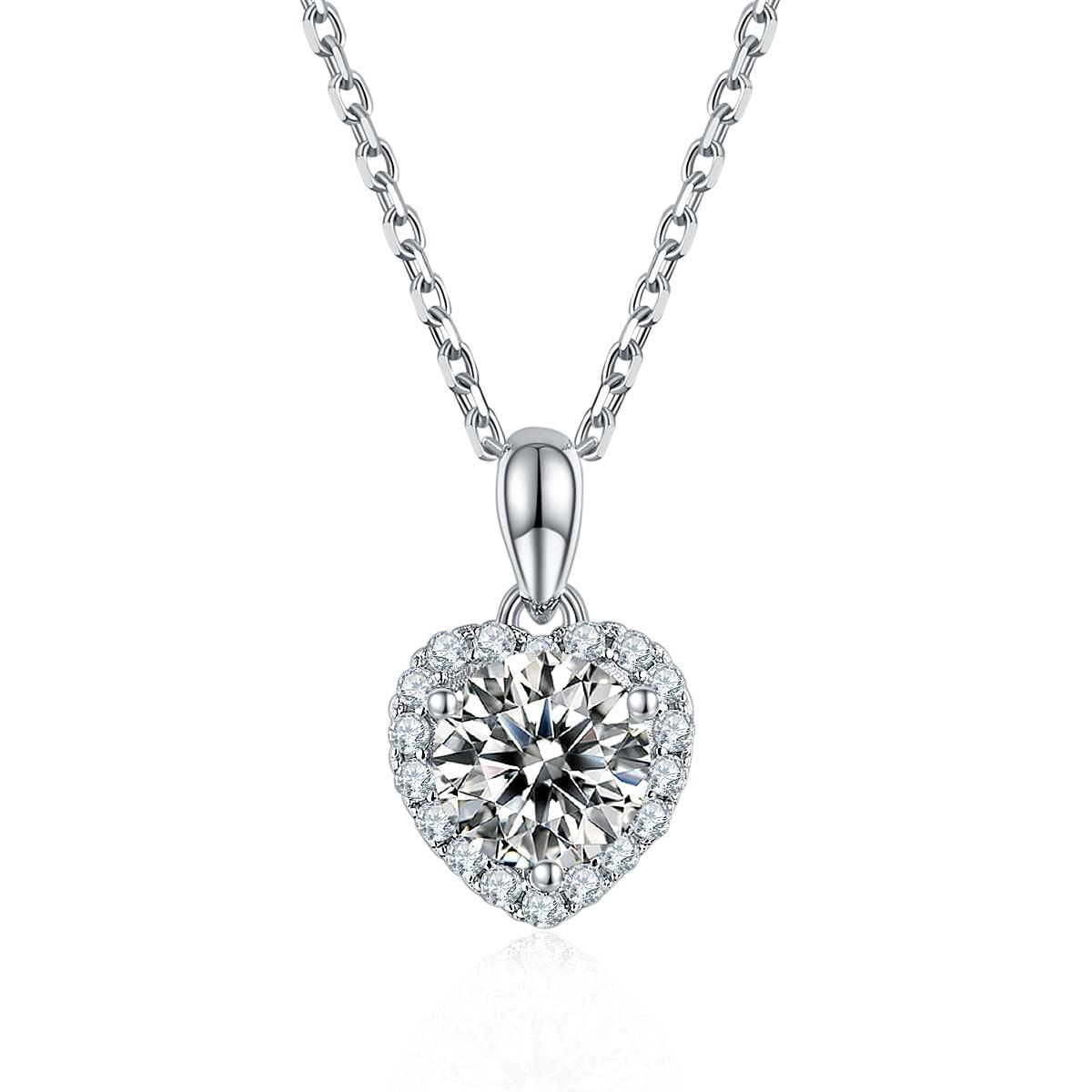 925 Silver Moissanite Diamond Jewelry Set with 1.5 Ct Pendant Necklace, 0.5 Ct Stud Earring, and Bracelet for Women