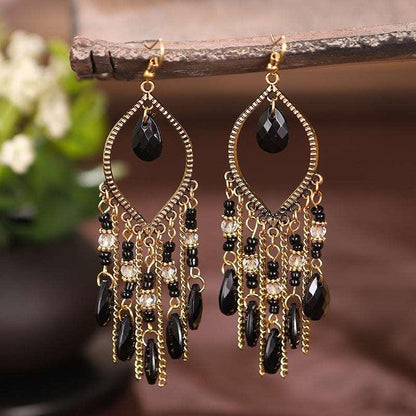 Bohemian Vintage Water Drop Chain tassel Earrings