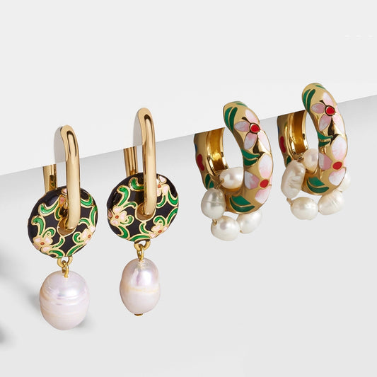 Imitation pearl Vintage bohemian earrings