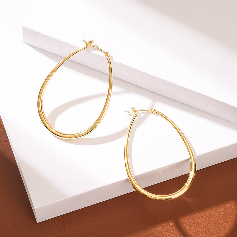 Big Hoop 14k Gold Plated In Serling Silver  Big Hoop Earrings For Woman