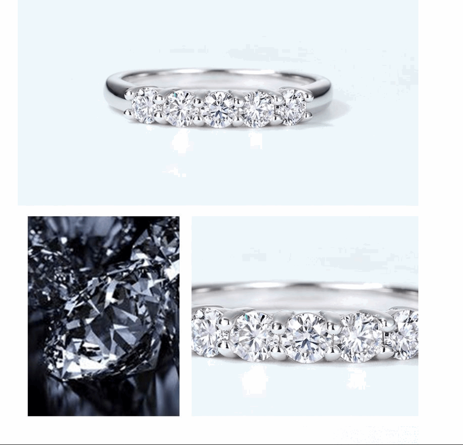 Princess V Moissanite Diamond S925 Sterling Silver Ring