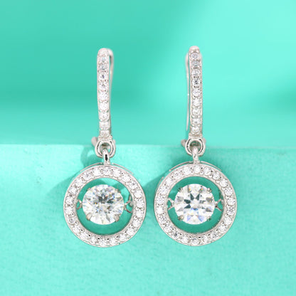 Halo Moissanite Diamond Earrings in S925 Sterling