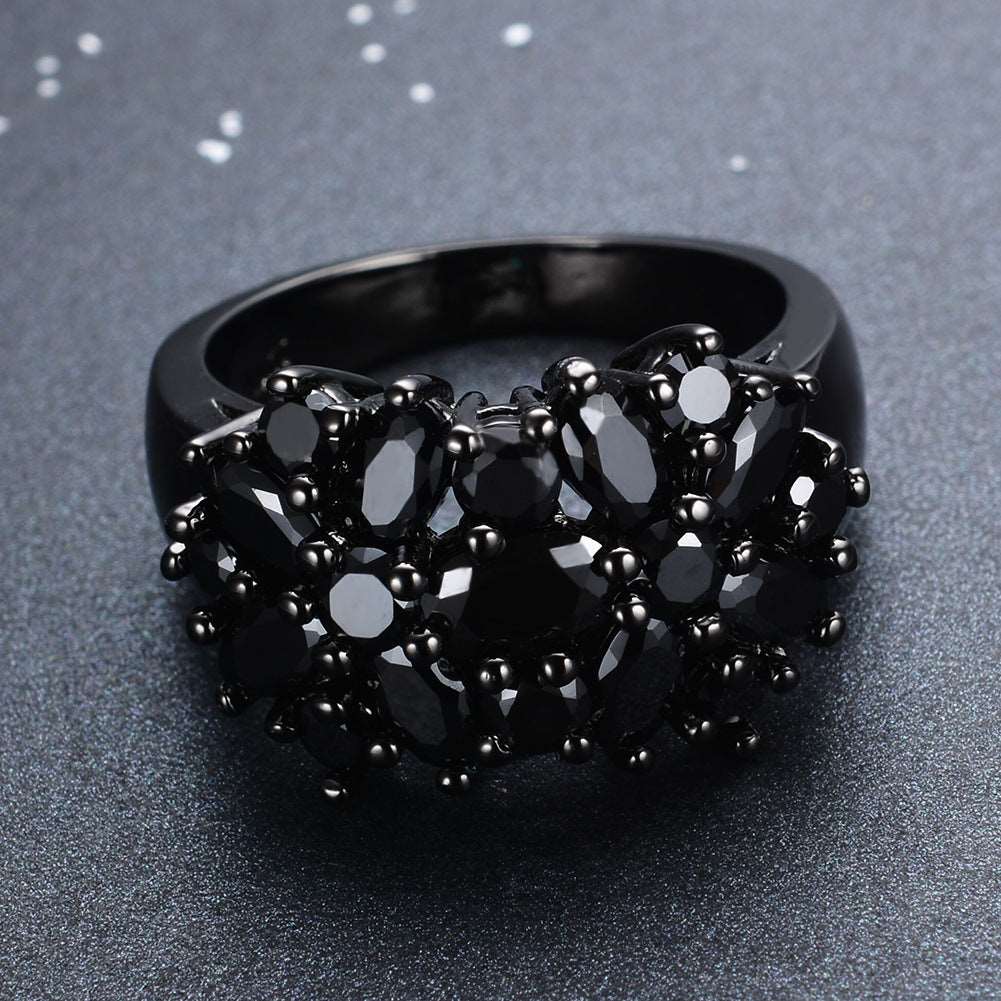 Edgy Antique Black zircon ring