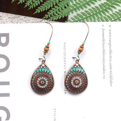 Bohemian Geometric leaf Tassel Earrings