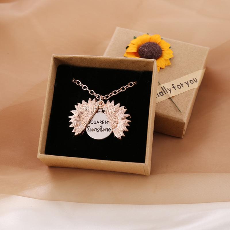 "You Are My Sunshine" Sunflower Necklace