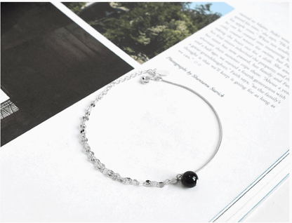 Black Agate S925 Sterling Silver Crystal Bracelet