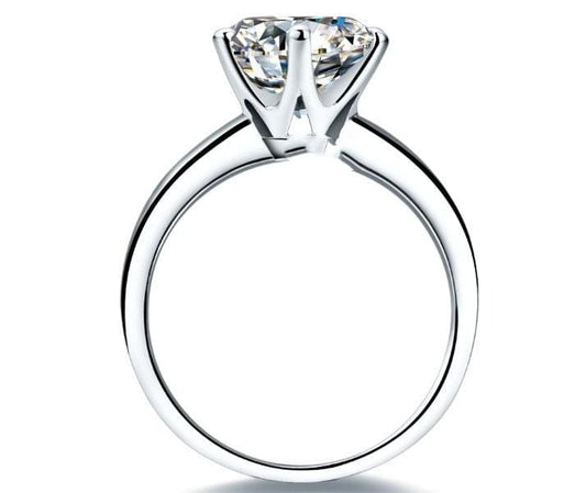 925 Silver Gold-plated Six-claw With 1.5 Carat Moissanite Diamond Ring