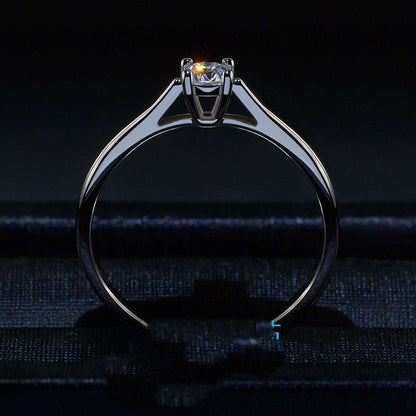 Simply Elegant 925 Sterling Silver Moissanite Engagement Ring