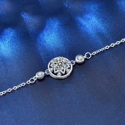 Touch of Elegant Sparkle 925 Sterling Silver Montnets Moissanite Bracelet