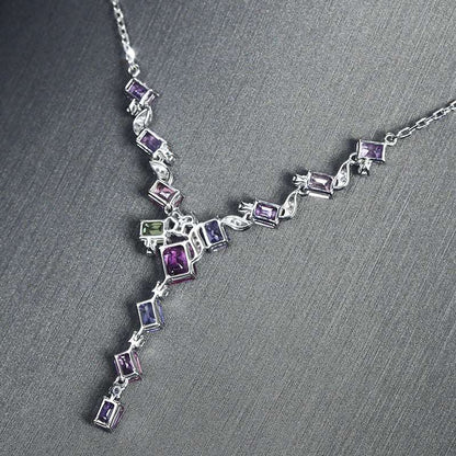 Lavender Tourmaline CZ Diamond Set Chain