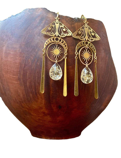 Bohemian Oleoresin Crystal Drop Tassel Earrings