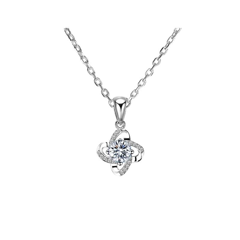 Clover Sterling Silver Moissanite Necklace