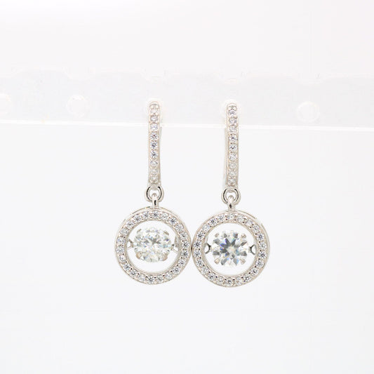 Halo Moissanite Diamond Earrings in S925 Sterling