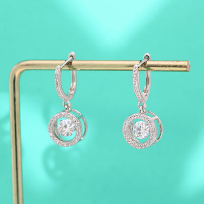 Halo Moissanite Diamond Earrings in S925 Sterling