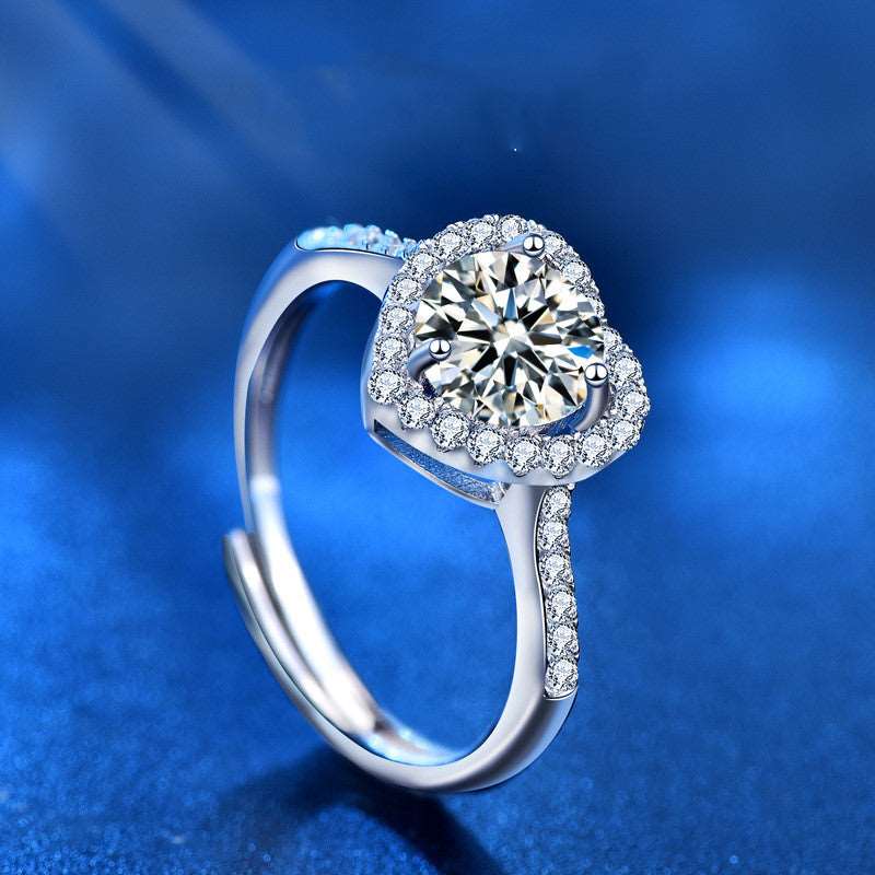 Love Heart Moissanite  Diamond Ring