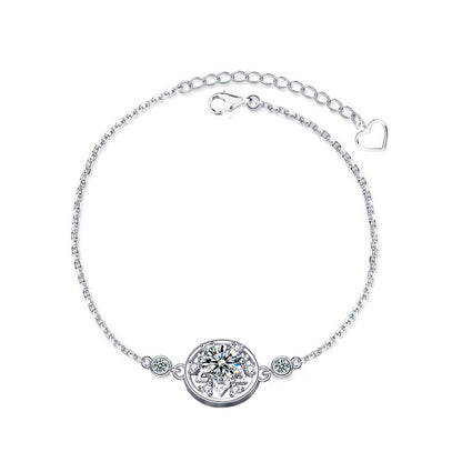 Touch of Elegant Sparkle 925 Sterling Silver Montnets Moissanite Bracelet