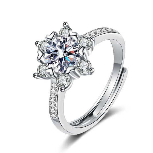 Snowflake Moissanite 925 Sterling Silver Ring